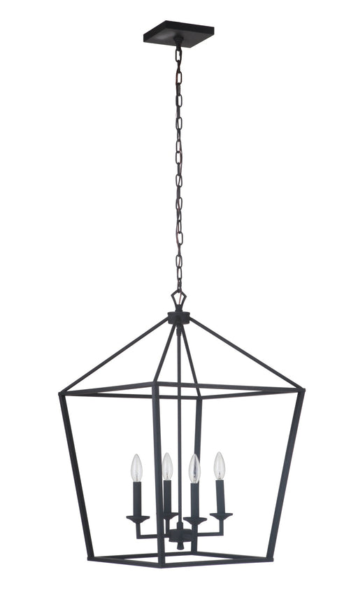 Flynt 4 Light 19" Large Foyer in Flat Black