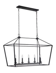 Flynt 5 Light 40" Island in Flat Black