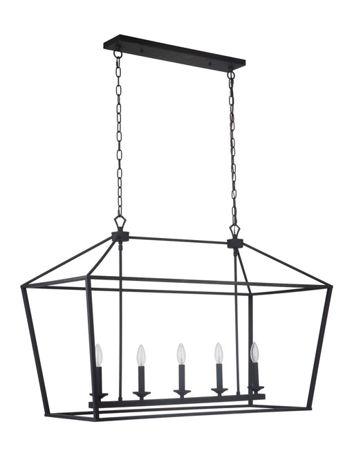 Flynt 5 Light 40" Island in Flat Black