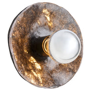 Del Rey 1 Light Wall Sconce in Brushed Brass / Matte Black