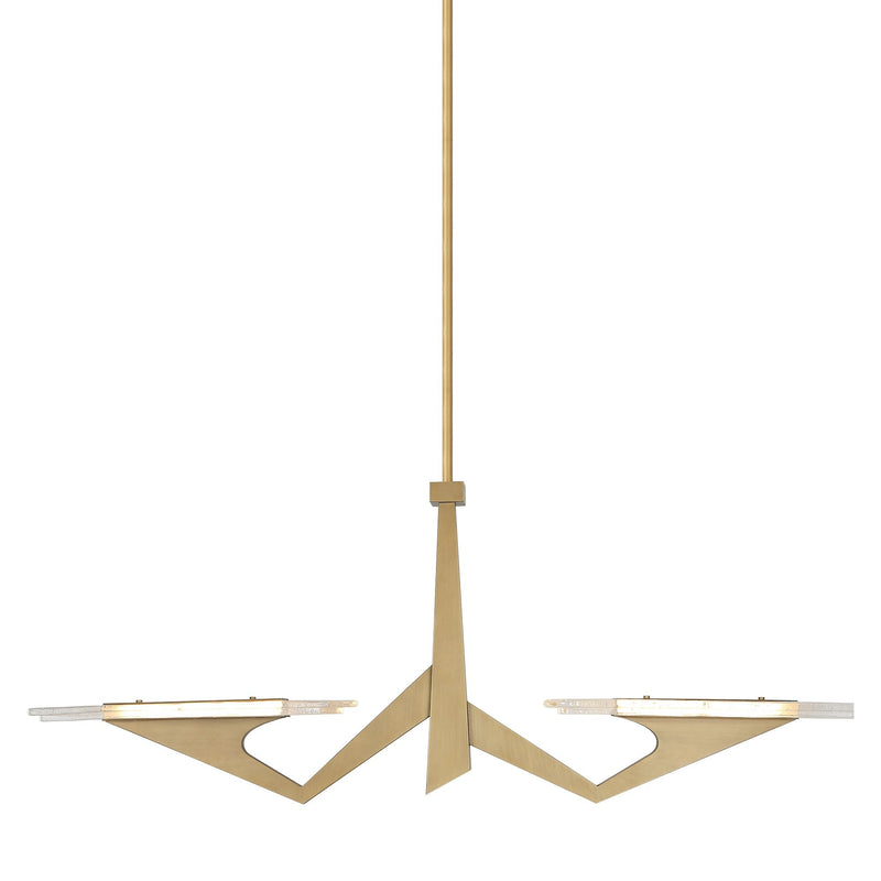 Down the Wrong Path 2-Light 47" Linear Pendant in Brass Kisser