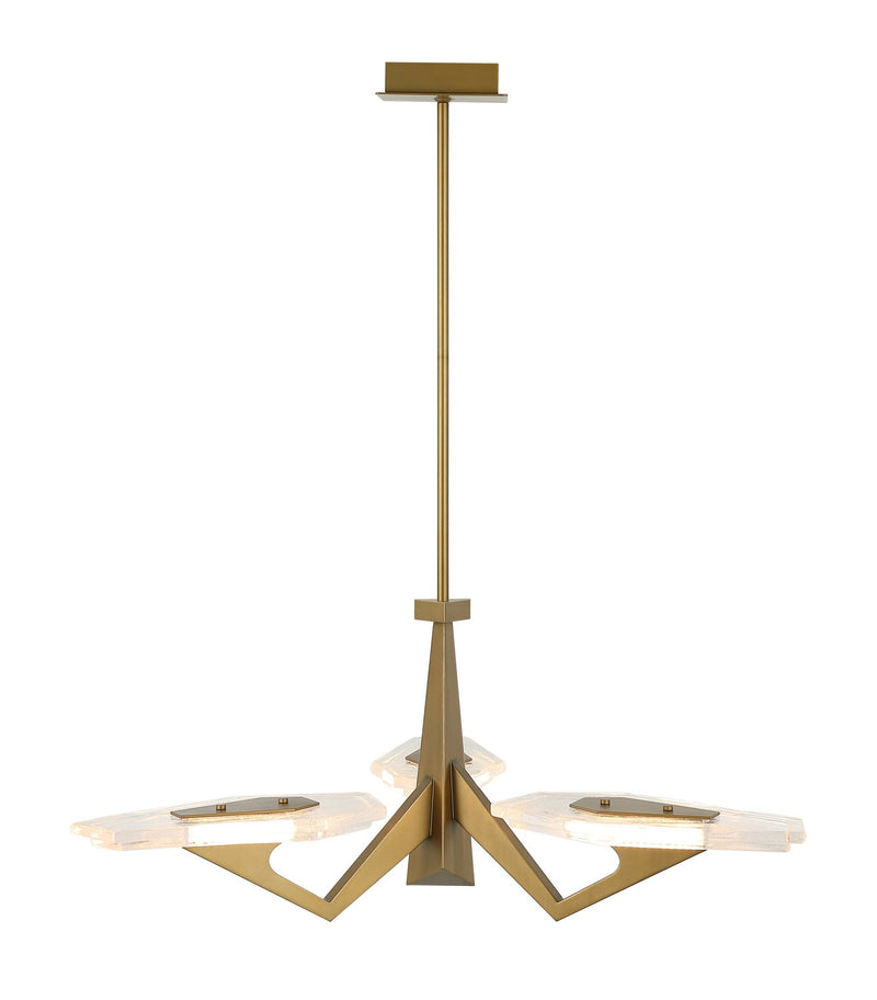 Down the Wrong Path 3-Light 31.8" Chandelier in Brass Kisser
