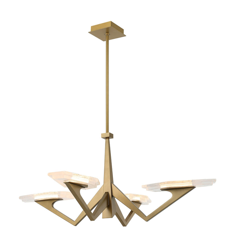 Down the Wrong Path 4-Light 45" Chandelier in Brass Kisser