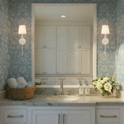 Broche 1 Light 6" Sconce in Matte White in a room setting