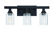 Chicago 3 Light 22" Vanity in Flat Black