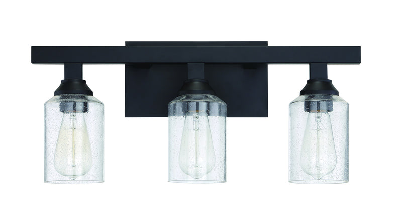 Chicago 3 Light 22" Vanity in Flat Black