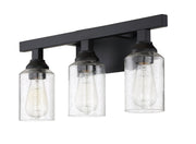 Chicago 3 Light 22" Vanity in Flat Black