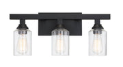 Chicago 3 Light 22" Vanity in Flat Black