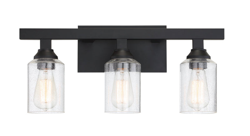 Chicago 3 Light 22" Vanity in Flat Black