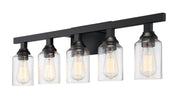 Chicago 5 Light 35.75" Vanity in Flat Black