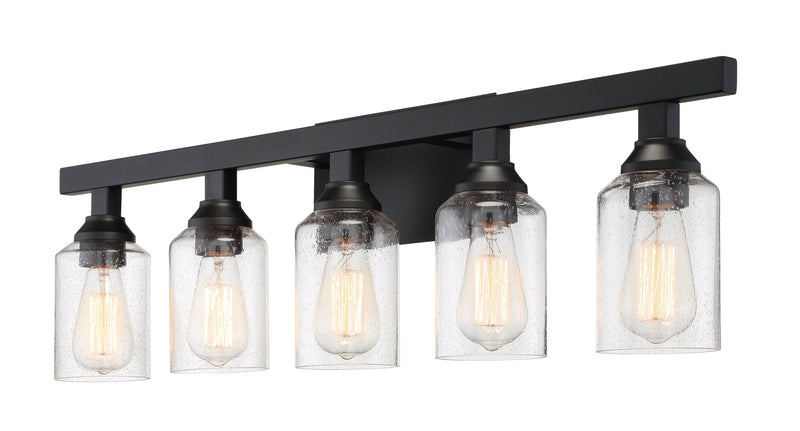 Chicago 5 Light 35.75" Vanity in Flat Black