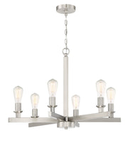 Chicago 6 Light 30" Chandelier in Brushed Polished Nickel