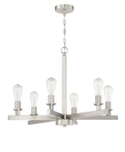 Chicago 6 Light 30" Chandelier in Brushed Polished Nickel