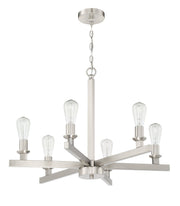 Chicago 6 Light 30" Chandelier in Brushed Polished Nickel