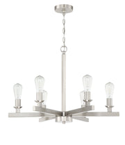 Chicago 6 Light 30" Chandelier in Brushed Polished Nickel