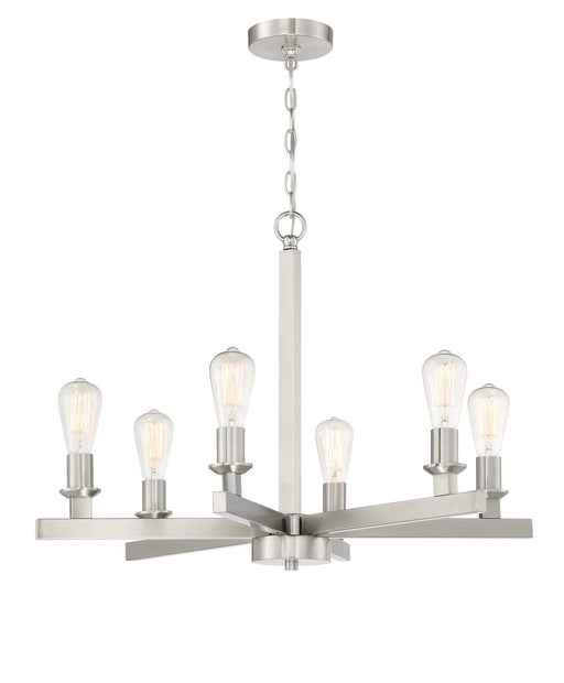 Chicago 6 Light 30" Chandelier in Brushed Polished Nickel