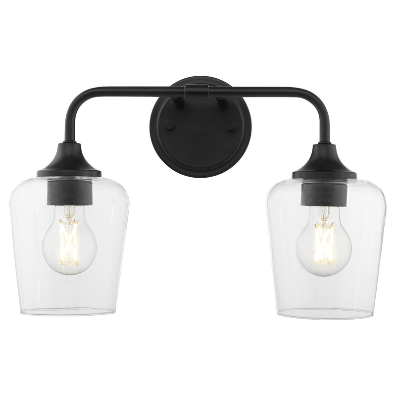 Raymond 2 Light Vanity in Matte Black
