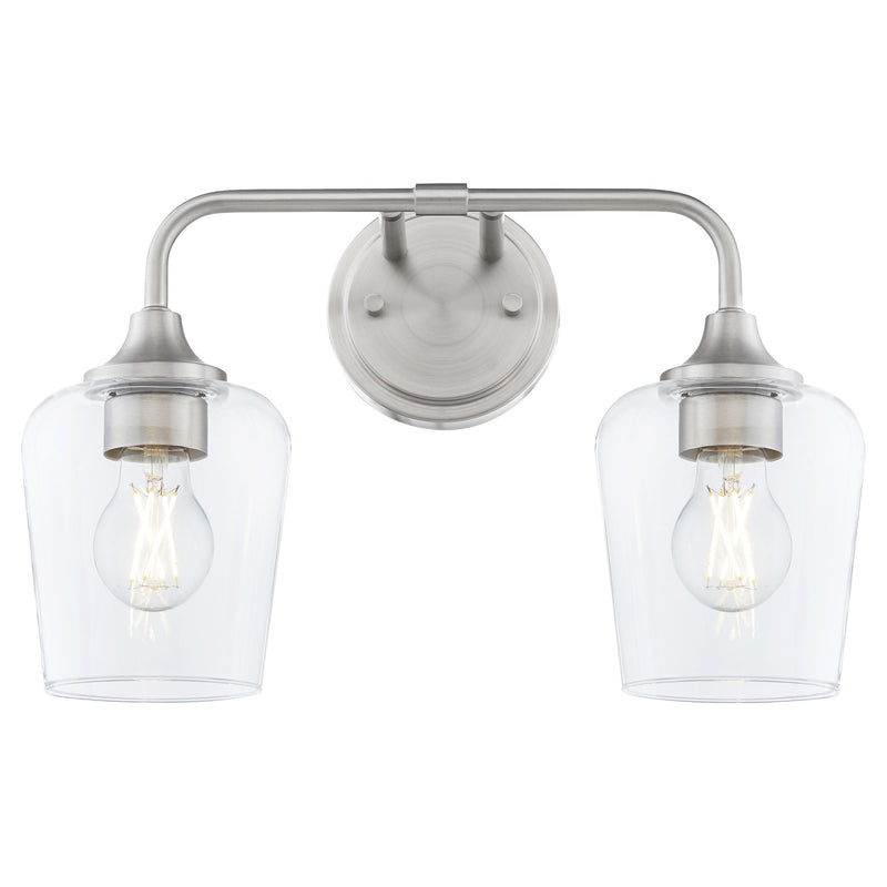 Raymond 2 Light Vanity in Satin Nickel
