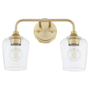 Raymond 2 Light Vanity in Aged Brass