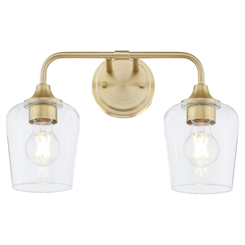 Raymond 2 Light Vanity in Aged Brass