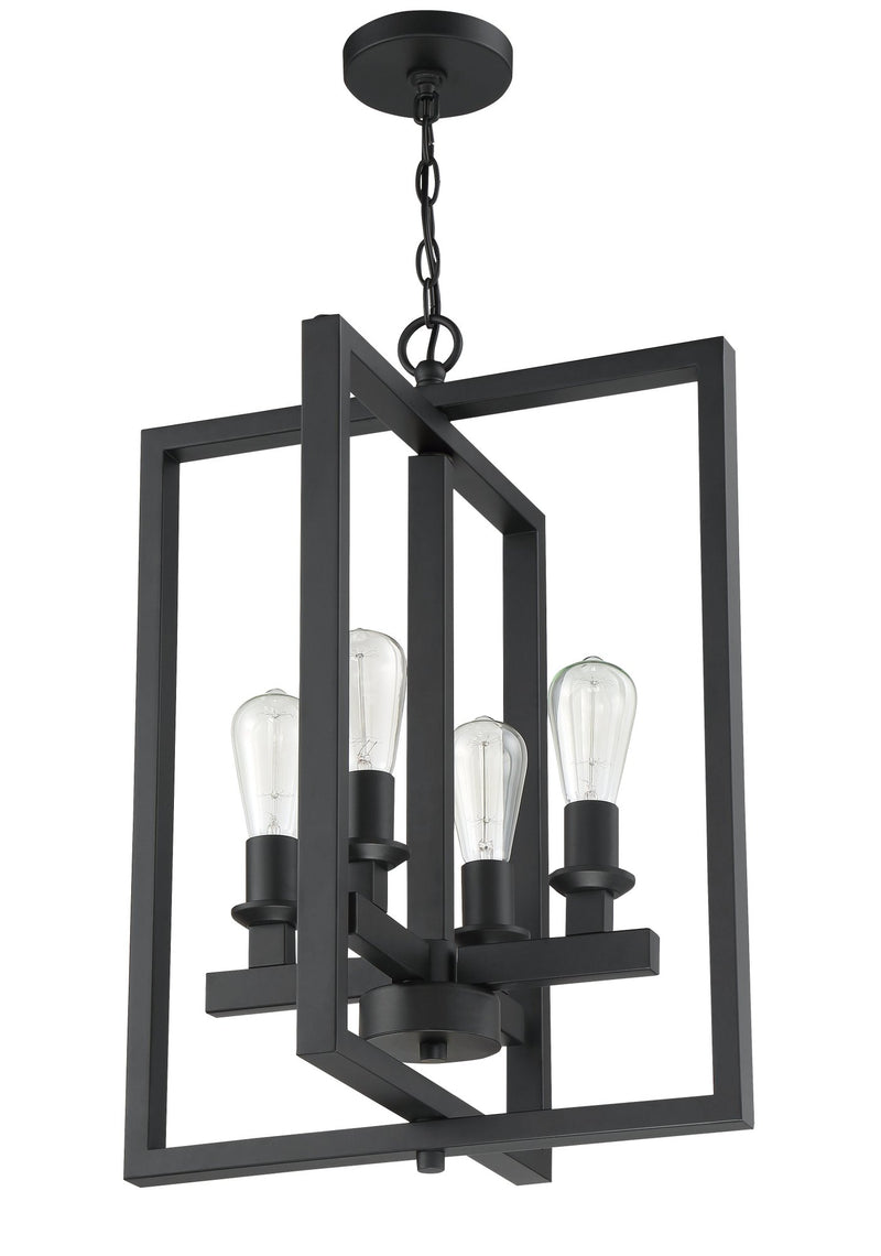 Chicago 4 Light 18" Foyer in Flat Black
