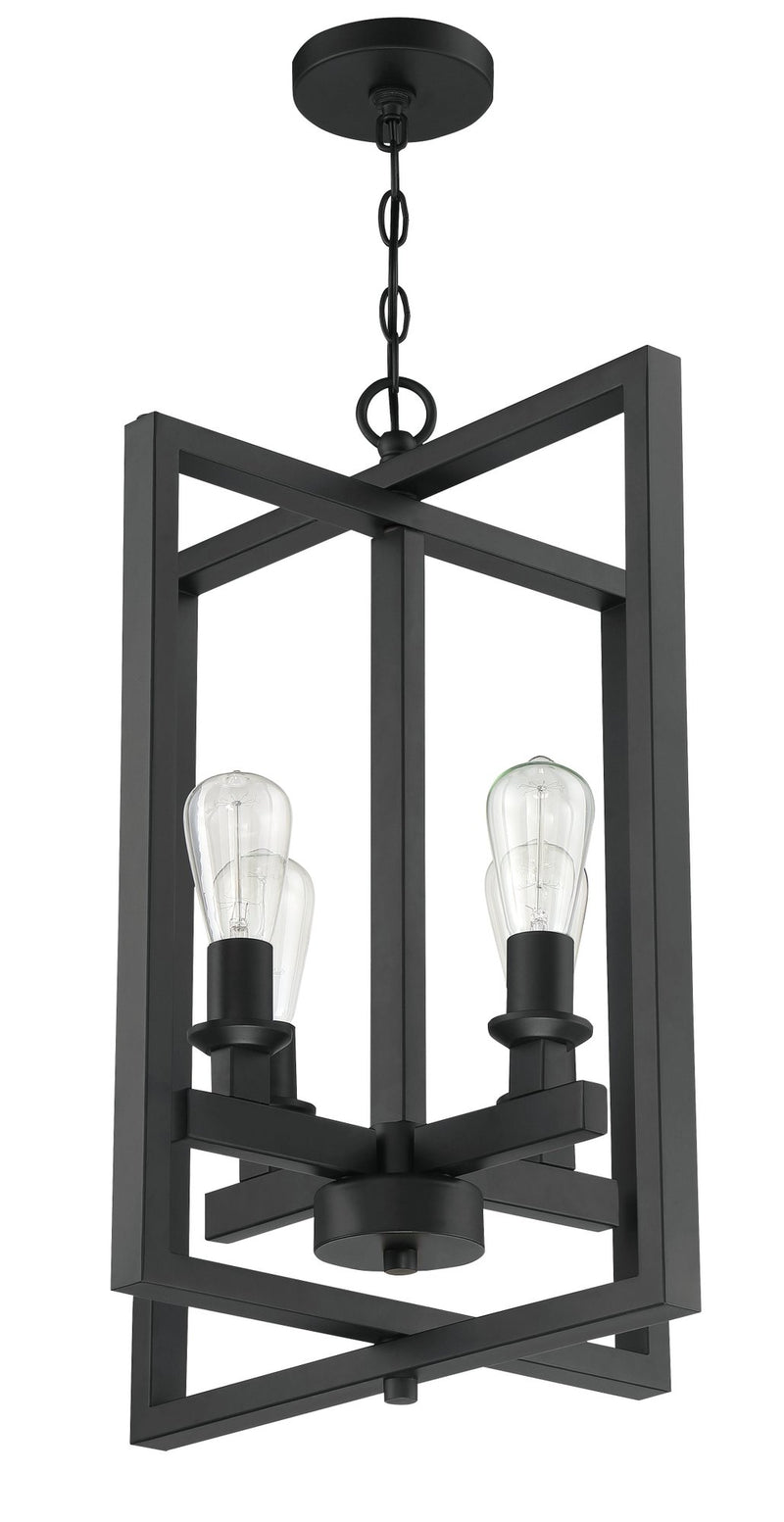 Chicago 4 Light 18" Foyer in Flat Black