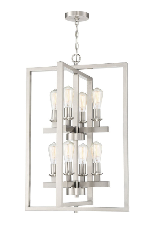 Chicago 8 Light 22" Foyer in Brushed Polished Nickel
