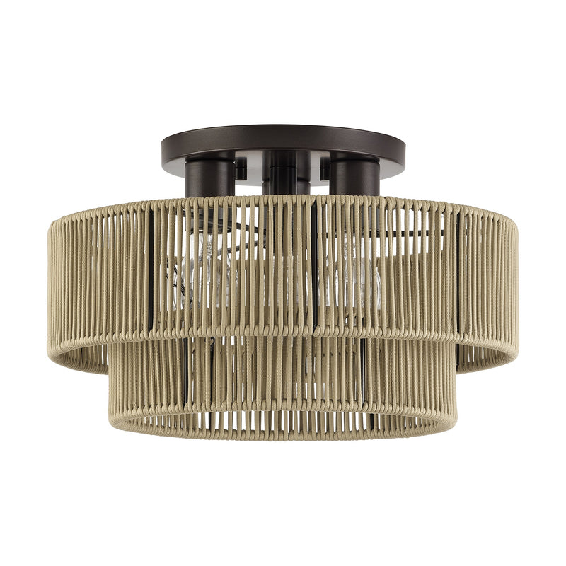 Acordia 3-Light 15" Semi-Flush Mount in English Bronze