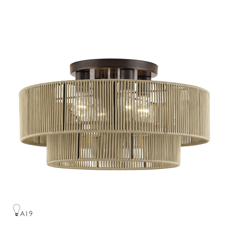 Acordia 4-Light Extra Large Semi-Flush Mount in English Bronze