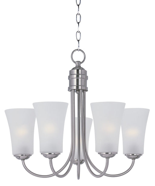 Logan Five Light Chandelier in Satin Nickel