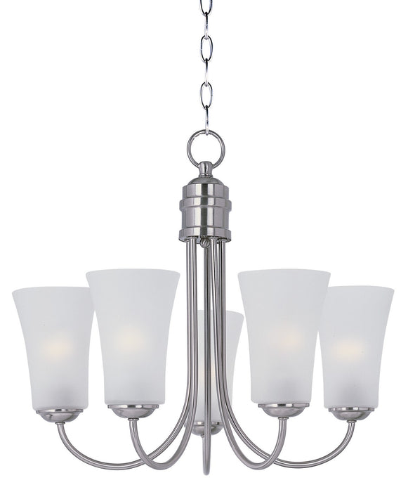 Logan Five Light Chandelier in Satin Nickel