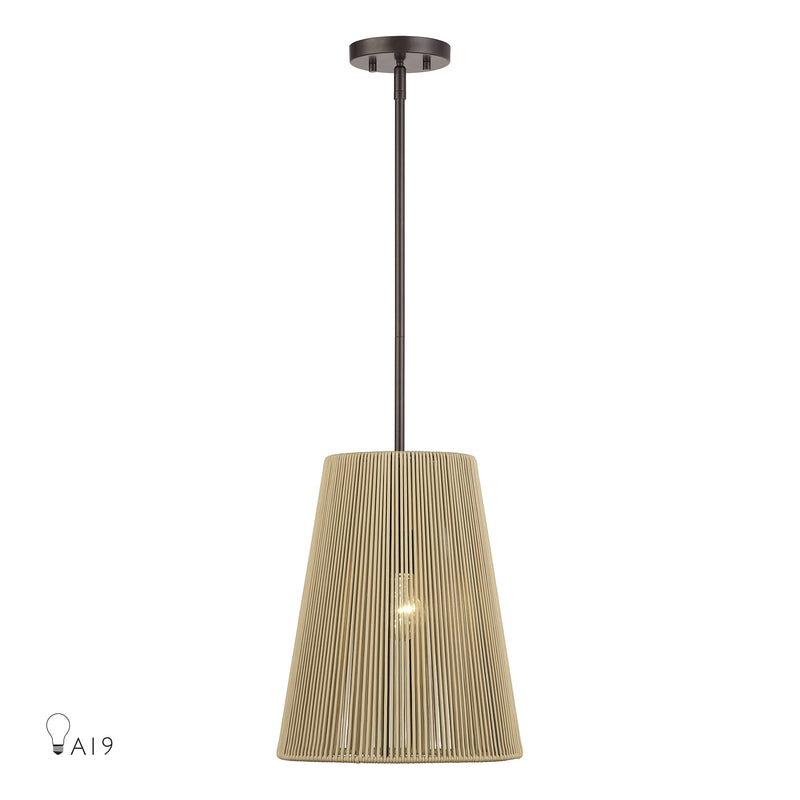 Florell 12" Cone Pendant in English Bronze