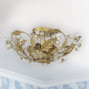 Paris Market 6 Light 16" Semi Flush Mount in Gold Leaf in a room setting