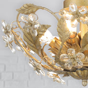 Paris Market 6 Light 16" Semi Flush Mount in Gold Leaf in a room setting