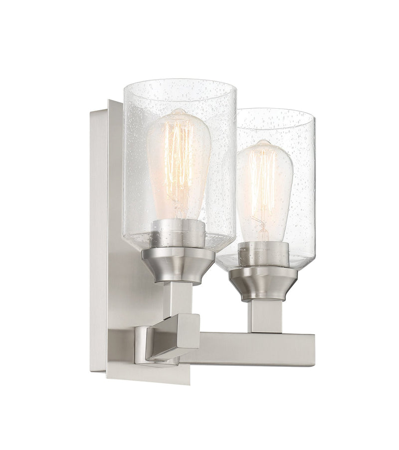 Chicago 2 Light 10" Wall Sconce in Brushed Polished Nickel