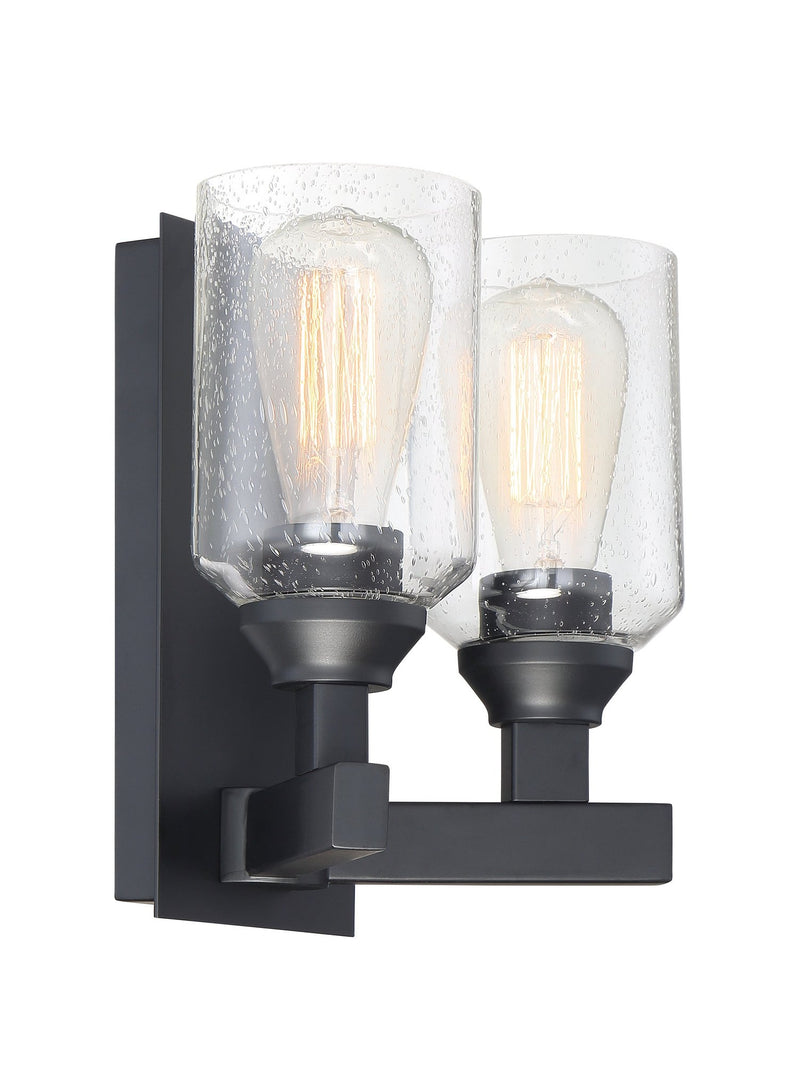 Chicago 2 Light 10" Wall Sconce in Flat Black