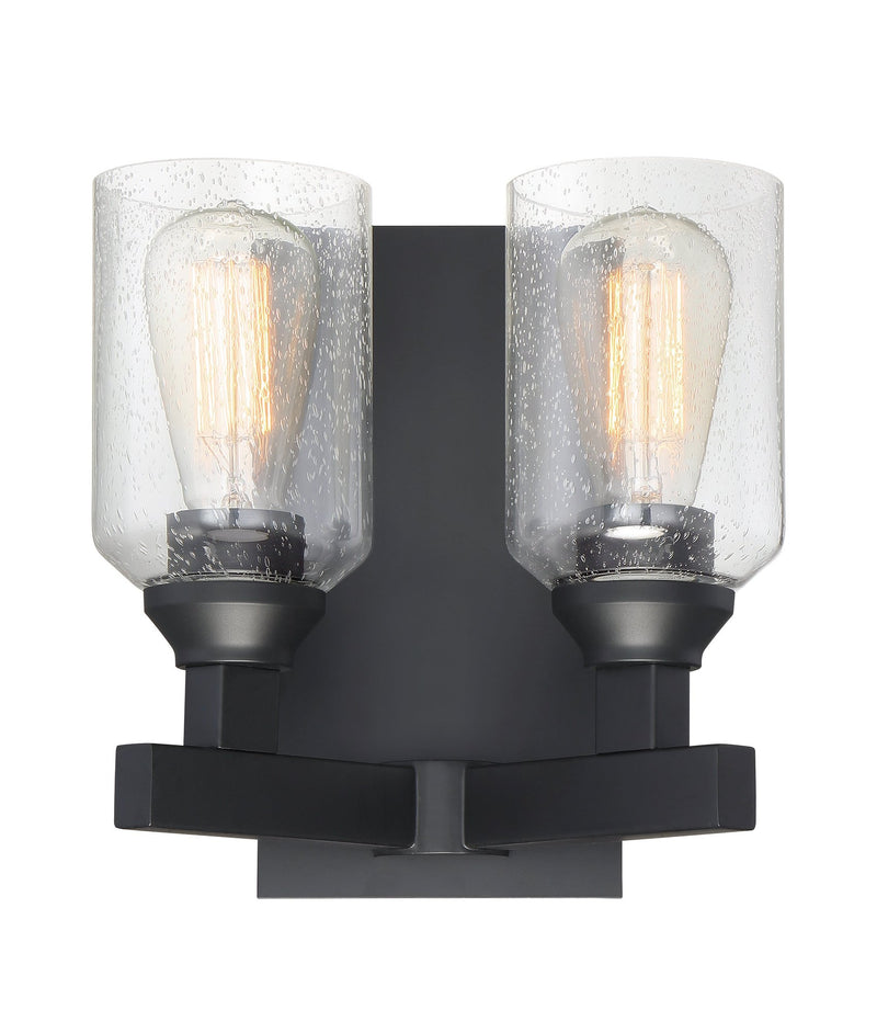 Chicago 2 Light 10" Wall Sconce in Flat Black