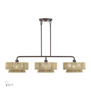 Florell 3-Light Linear Chandelier in English Bronze
