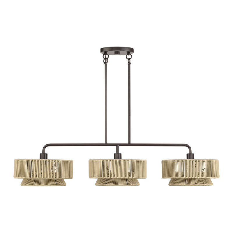 Florell 3-Light Linear Chandelier in English Bronze