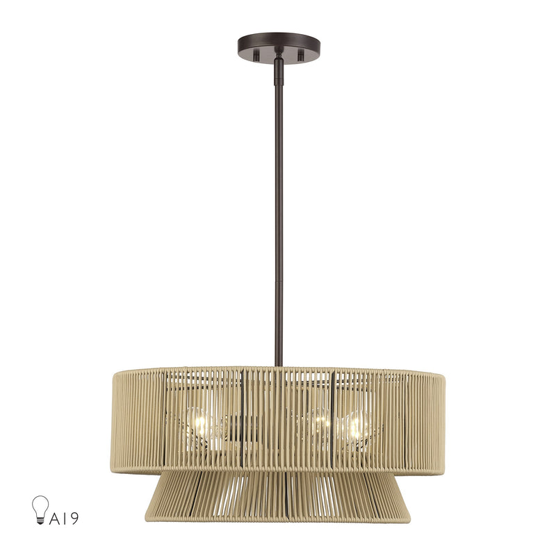 Florell 4-Light Chandelier in English Bronze