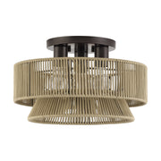 Florell 15" 3-Light Semi-Flush Mount in English Bronze
