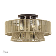 Florell 18" 3-Light Semi-Flush Mount in English Bronze
