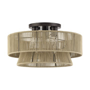 Florell 18" 3-Light Semi-Flush Mount in English Bronze