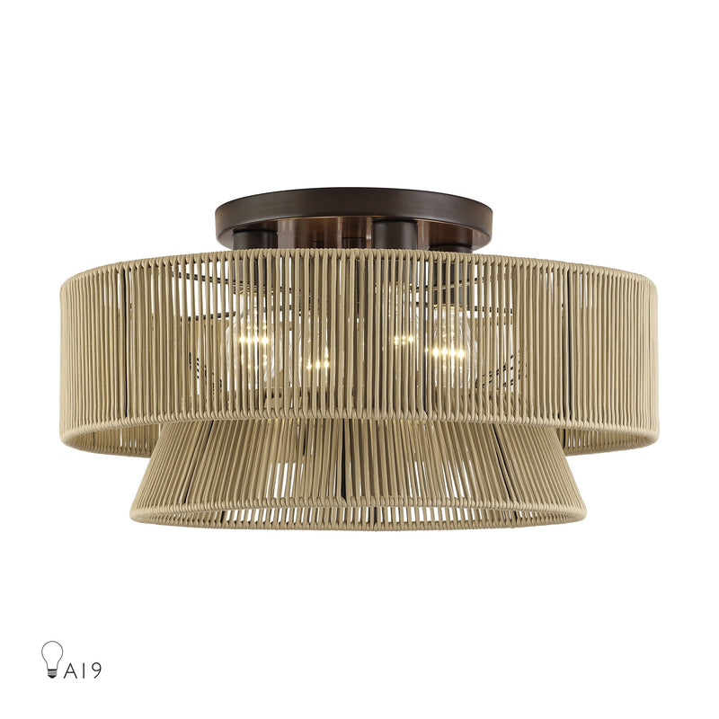 Florell 4-Light Semi-Flush Mount in English Bronze