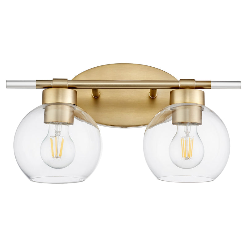 Volan 2 Light Vanity in Aged Brass