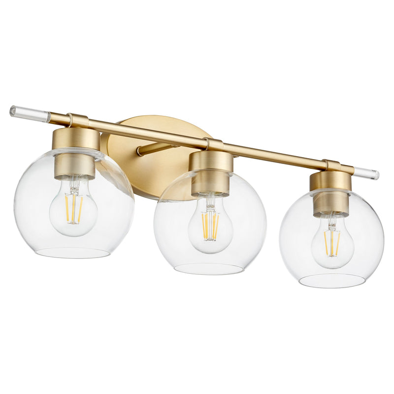Volan 3 Light Vanity in Aged Brass