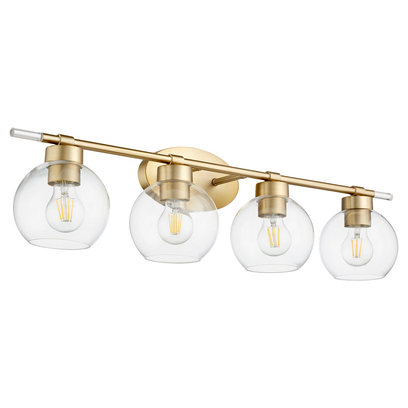 Volan 4 Light Vanity in Aged Brass