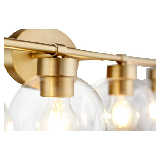 Volan 4 Light Vanity in Aged Brass