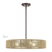 Goldiemesh 4-Light Drum Pendant in English Bronze