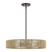 Goldiemesh 4-Light Drum Pendant in English Bronze
